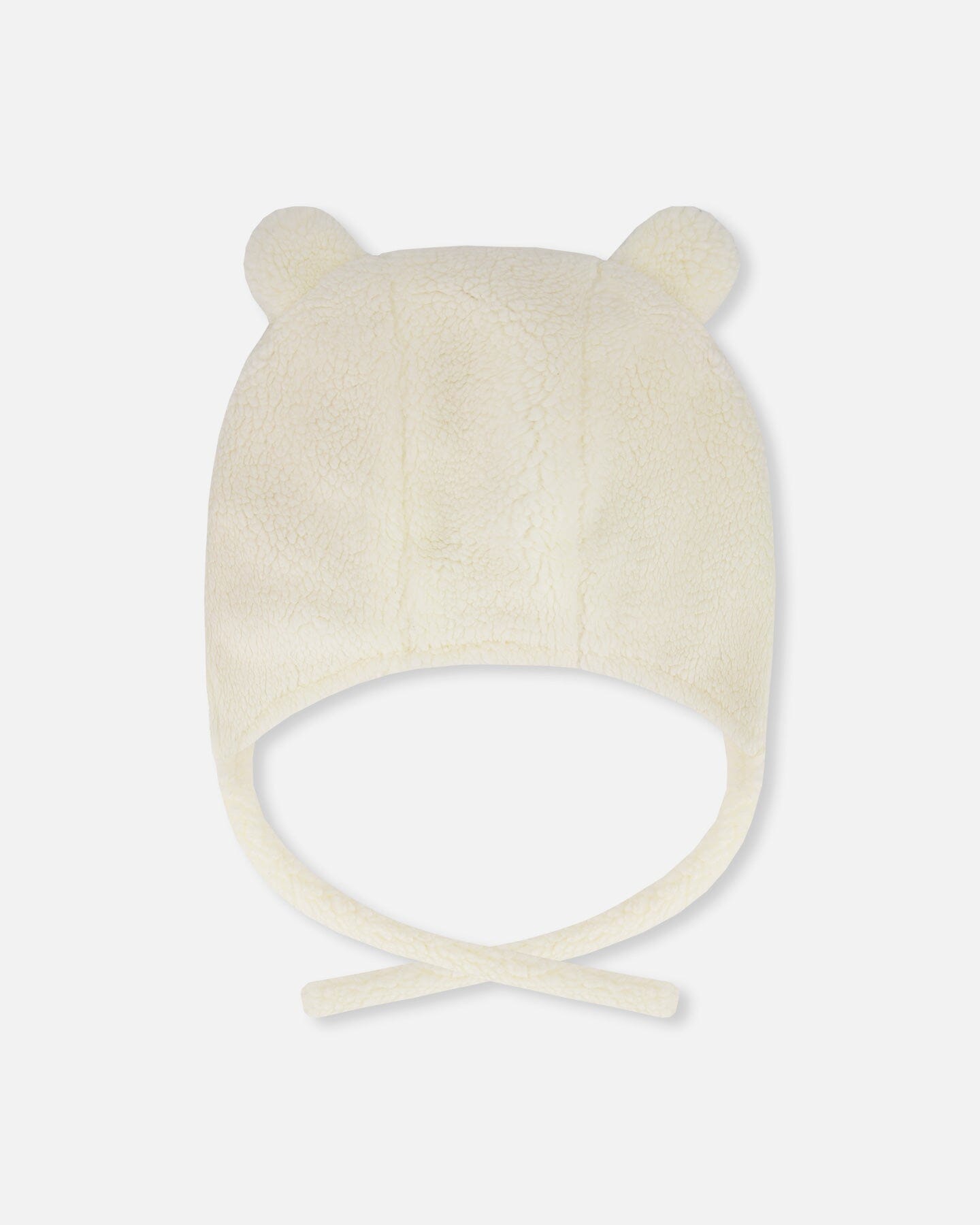 Lined Baby Sherpa Hat With Ear Flaps Off-White
