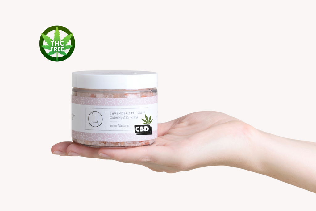 CBD Lavender Natural Bath Salt Soak with CBD. Made with Dead sea, Epsom and Himalayan salts