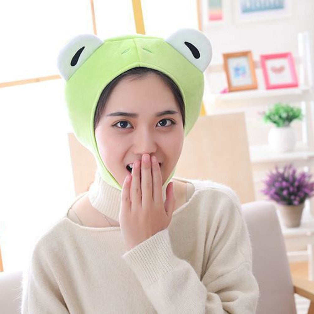 Funny Animal Cute Rabbit Ear Hat Cap Head Cover Plush Ear Hat Girl Dress Party women's hats bonnet femme Headwear caps 7.6